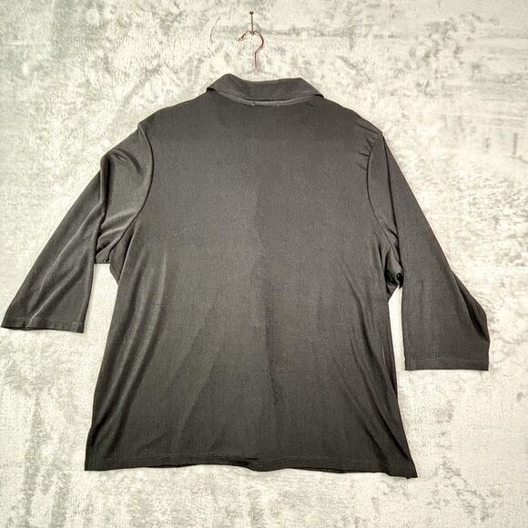 Notations Black Sheer Blouse Women’s 2X Plus Size Dressy - Picture 3 of 7